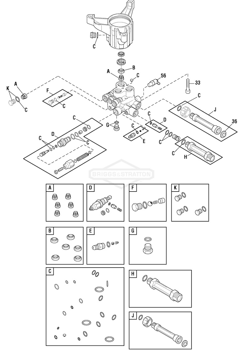 Troy-Bilt Pressure Washer 020423 Pump Parts